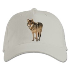 Baseball cap with Print Wild Wolf - white