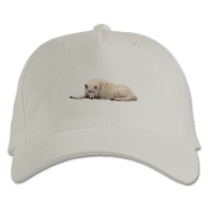 Baseball cap with Print White Wolf - white