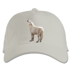 Baseball cap with Print White Wolf Howls - white