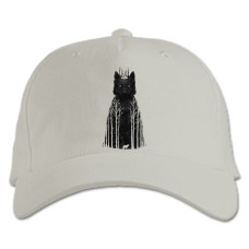 Baseball cap with Print Forest And Wolf - white