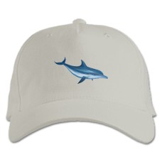 Baseball cap with Print Blue Dolphin - white