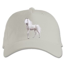 Baseball cap with Print White Unicorn - white