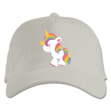 Baseball cap with Print Cute Little Unicorn - white