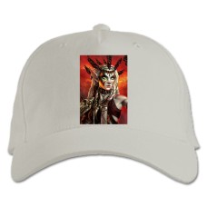 Бейсболка с принтом Мтг Могущая Девушка - белая