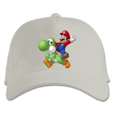 Бейсболка с принтом Марио Дино Герой - белая