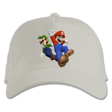 Бейсболка с принтом Марио Принт - белая