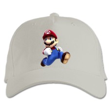Бейсболка с принтом Марио Классный Герой - белая