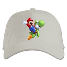 Бейсболка с принтом Марио Герой Дино - белая