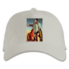 Бейсболка с принтом Макс Пейн Герои - белая