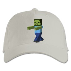 Бейсболка с принтом Майнкрафт Зомби - белая