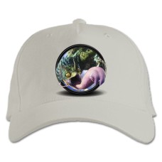 Бейсболка с принтом Монстер Хантер: Мир Круглый Принт - белая