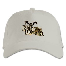 Бейсболка с принтом Монстер Хантер: Мир Логотип - белая