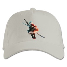 Бейсболка с принтом Ниер Автомата Герой - белая