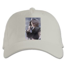 Бейсболка с принтом Ниер Автомата Тематика Девушка - белая