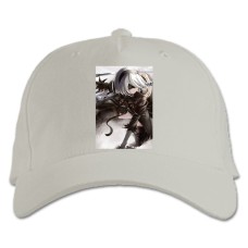 Бейсболка с принтом Ниер Автомата Красивый Принт - белая