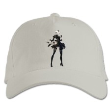 Бейсболка с принтом Ниер Автомата Девушка Героический Принт - белая
