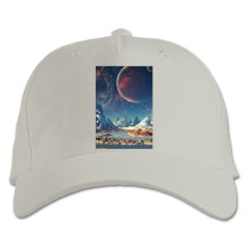 Бейсболка с принтом Ноу Менс Скай Вселенная - белая