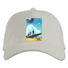 Бейсболка с принтом Ноу Менс Скай Мир - белая