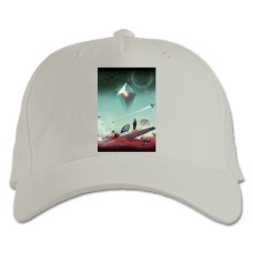 Бейсболка с принтом Ноу Менс Скай Мир Принт - белая