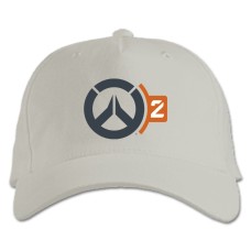Бейсболка с принтом Овервотч 2 Логотип - белая