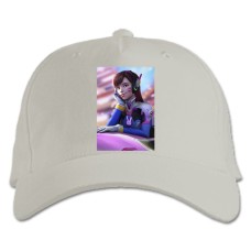 Бейсболка с принтом Овервотч Дива - белая