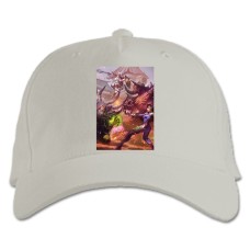 Бейсболка с принтом Овервотч Битва - белая