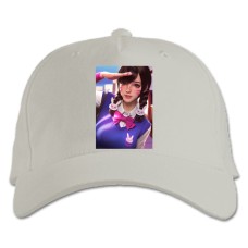 Бейсболка с принтом Овервотч Дива Арт - белая