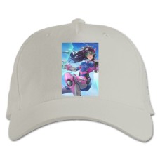 Бейсболка с принтом Овервотч Дива Герой - белая