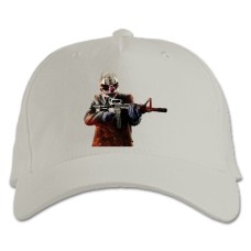 Кепка з принтом Пейд Герой Пістолет - біла