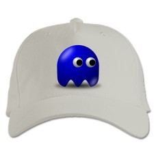 Кепка з принтом Пакман Синій Герой - біла