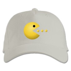 Кепка з принтом Пакман Жовтий Героїчний Принт - біла