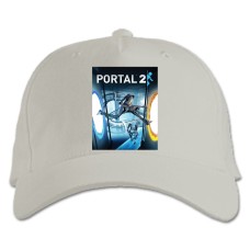 Бейсболка с принтом Портал 2 Принт - белая