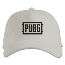 Бейсболка с принтом Пабг Логотип - белая