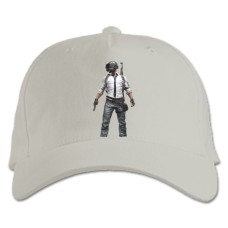 Бейсболка с принтом Пабг Герой - белая