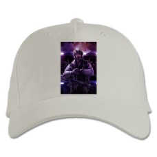 Кепка з принтом Рейнбоу Сікс Сидж Сильний Чоловік - біла