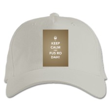 Baseball cap with Print The Elder Scrolls Keep Calm And Fus Ro Dah - white