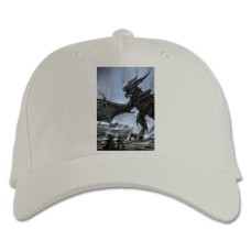 Baseball cap with Print The Elder Scrolls Main Dragon - white