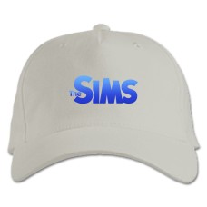 Baseball cap with Print The Sims Blue Logo - white