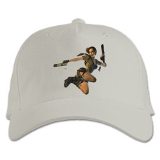 Baseball cap with Print Tomb Raider Lara Croft - white