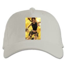 Baseball cap with Print Tomb Raider Explosion Lara Croft - white