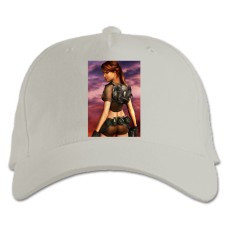 Baseball cap with Print Tomb Raider Hero Lara Croft - white