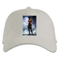 Baseball cap with Print Tomb Raider Lara Croft Girl - white