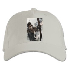 Baseball cap with Print Tomb Raider Lara Croft Archer - white