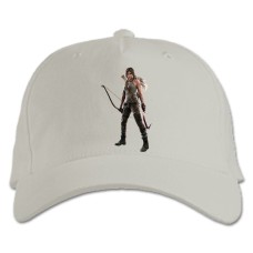 Baseball cap with Print Tomb Raider Lara Croft Strong Hero Print - white