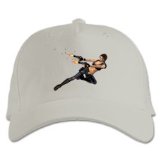 Baseball cap with Print Tomb Raider Lara Croft With Guns - white
