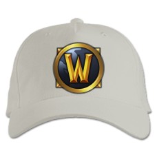 Baseball cap with Print World Of Warcraft Logo - white