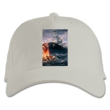 Baseball cap with Print World Of Warships Theme - white