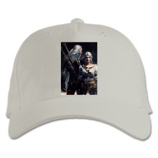 Baseball cap with Print The Witcher Heroes - white