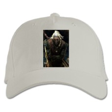 Baseball cap with Print The Witcher Hero Geralt Of Rivia - white