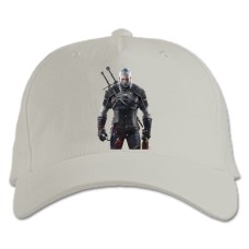 Baseball cap with Print The Witcher Strong Geralt Of Rivia Hero - white